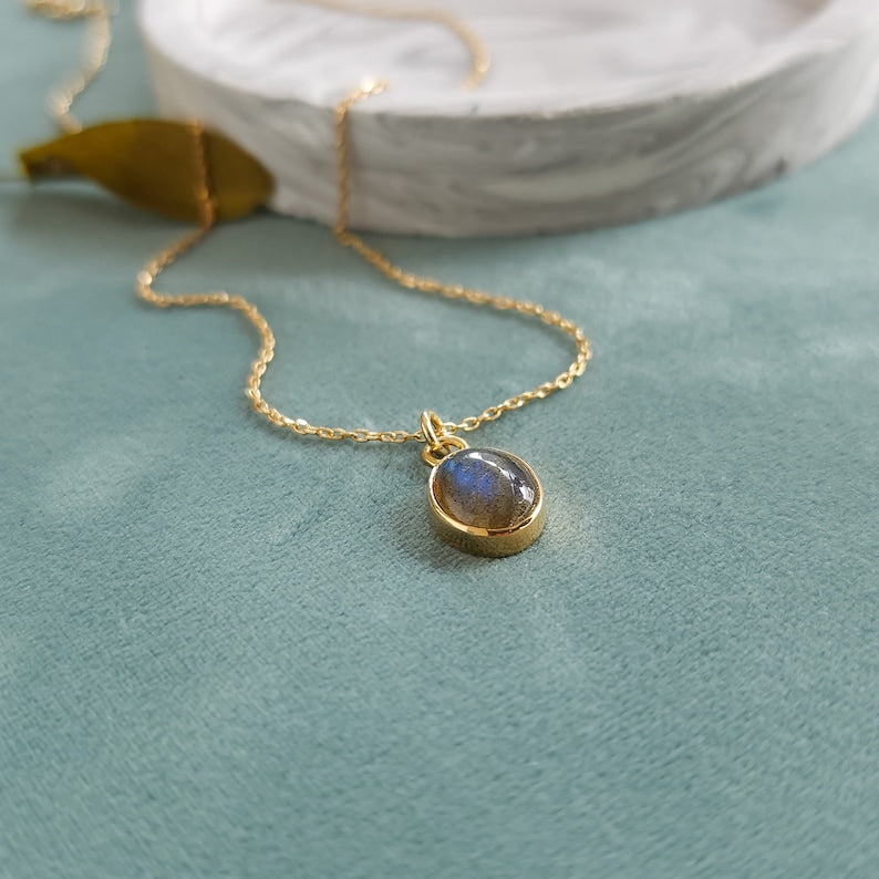 'Aura' Gold Labradorite Pendant Necklace