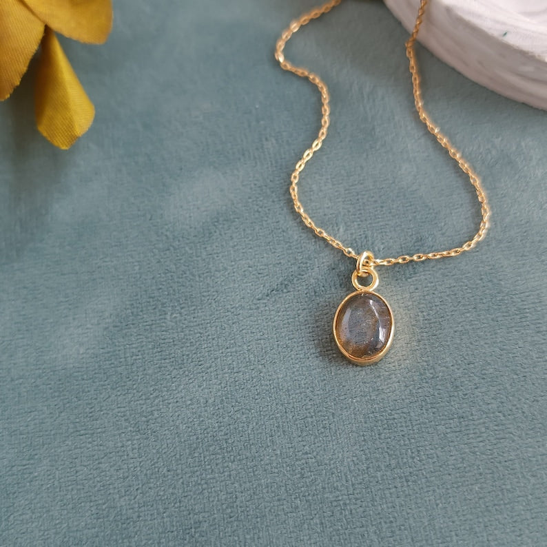 'Aura' Gold Labradorite Pendant Necklace