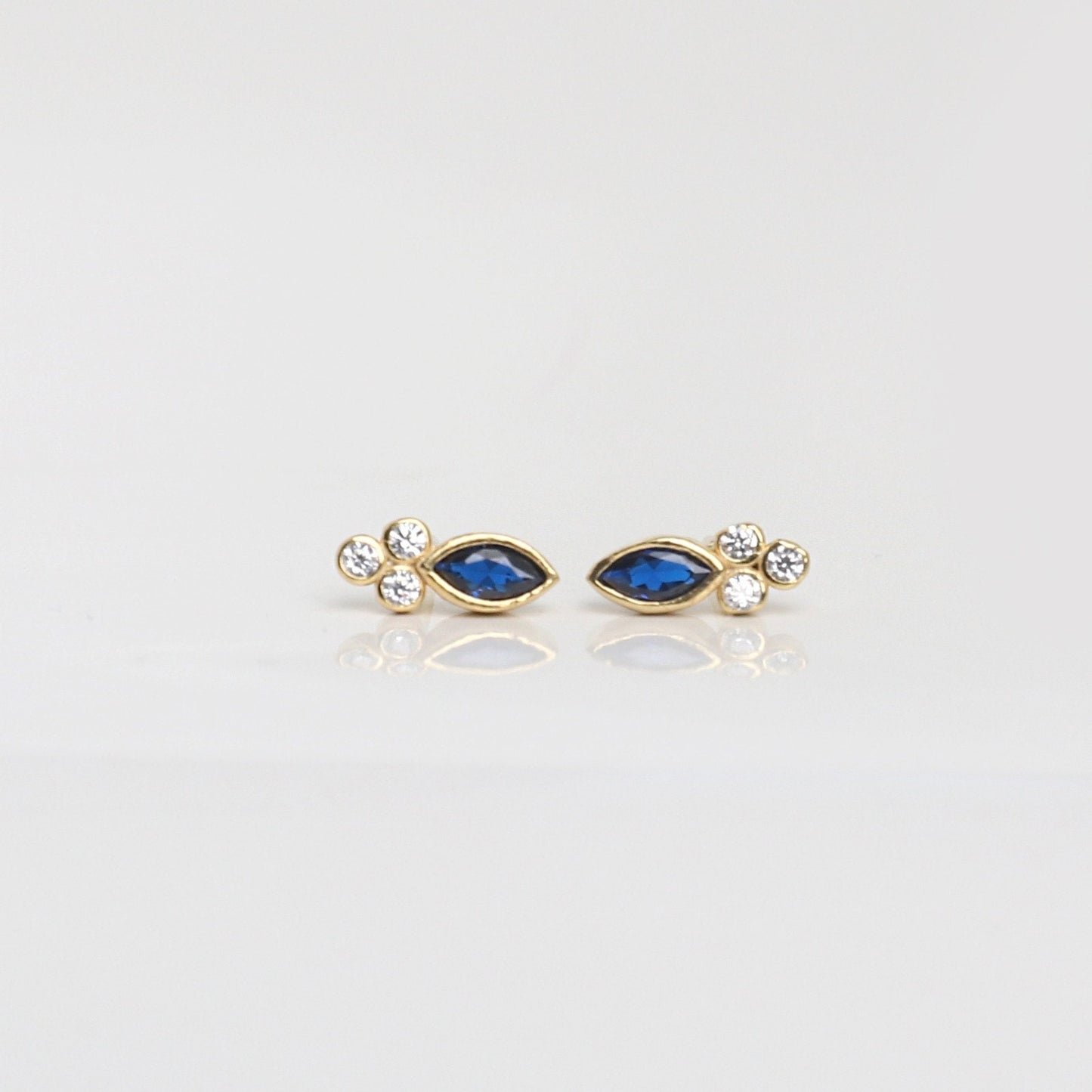 Sapphire Earrings,Diamond Stud Earrings,Sapphire Jewelry,Diamond Jewelry,Celestial Jewelry,JX82