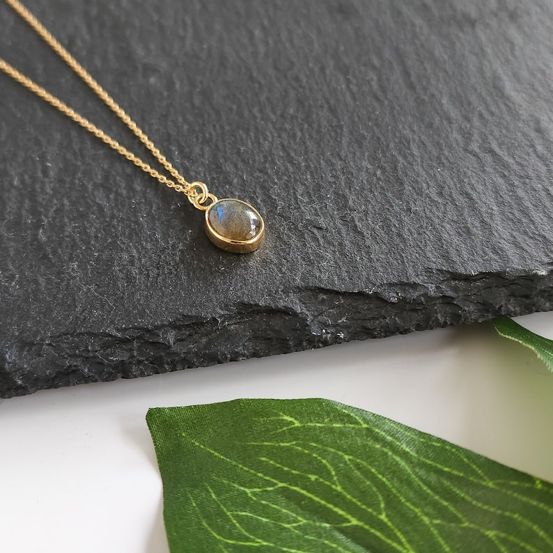 'Aura' Gold Labradorite Pendant Necklace
