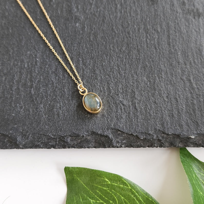 'Aura' Gold Labradorite Pendant Necklace
