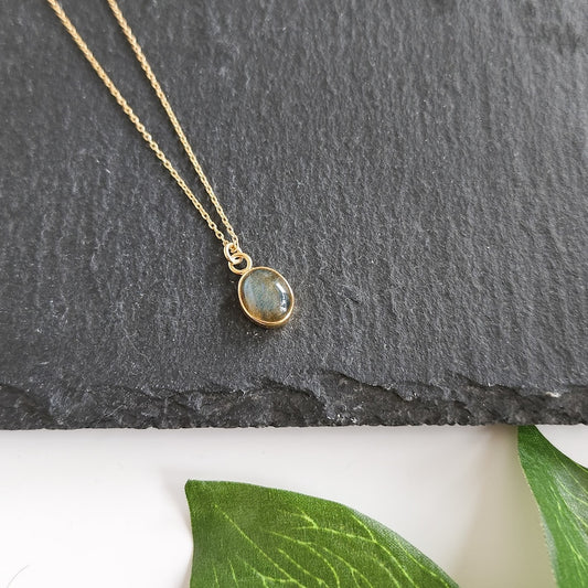 'Aura' Gold Labradorite Pendant Necklace