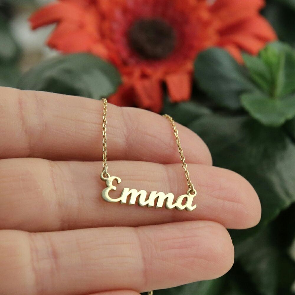 14k Gold Name Necklace, Dainty Necklace, Personalized Gifts,Personalized Necklace-Gift For Her-JX02