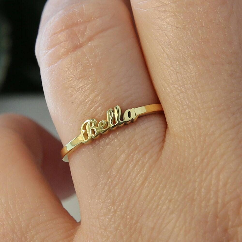 Sterling Silver Name Ring-Personalized Ring-Customized jewelry-Letter Rings-Initial Ring-JX08