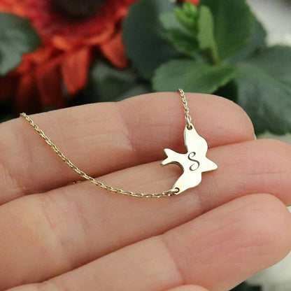 14k Gold Bird Bracelet-Personalized Bracelet-Soar Bird Bracelet-Dove Bracelet-Gold-Personalized Gift-Bracelet-JX14