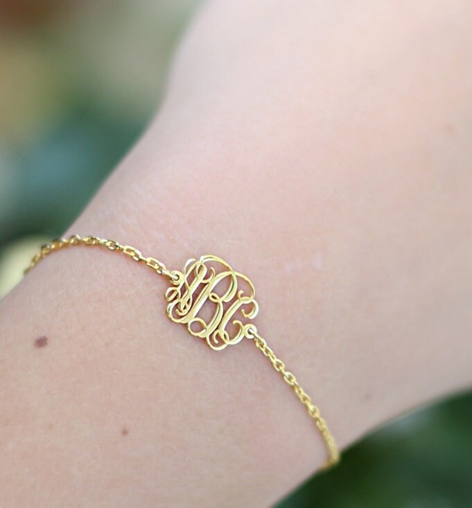 14k Gold Initial Bracelet-Letter Bracelet-Monogram Bracelet-Bridesmaid Gift-Personalized Bracelet-Personalized Jewelry-Gift For Her-JX14