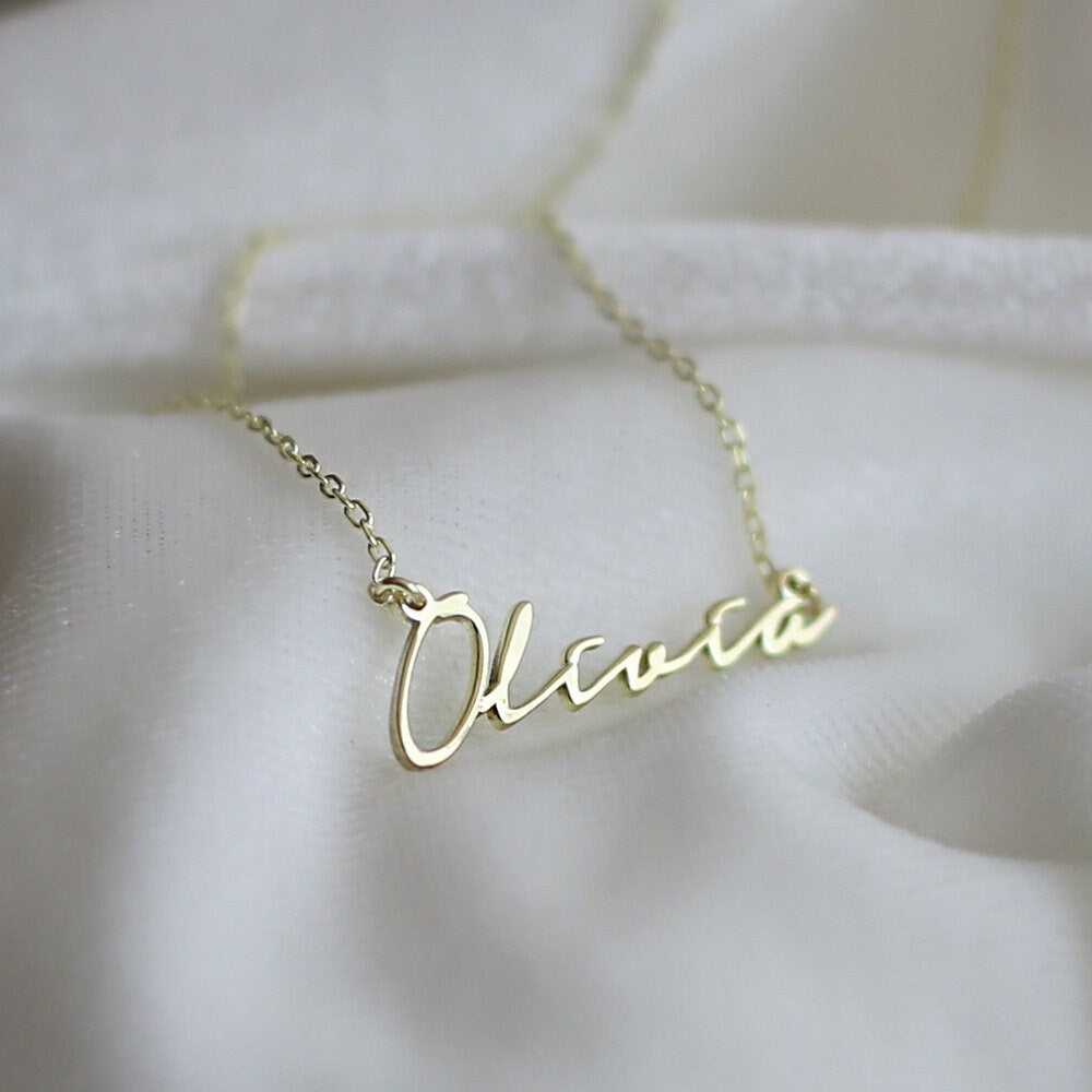 14k Gold Name Necklace-Personalized Necklace-Custom Necklace-Dainty Necklace-Personalized Gift-JX19