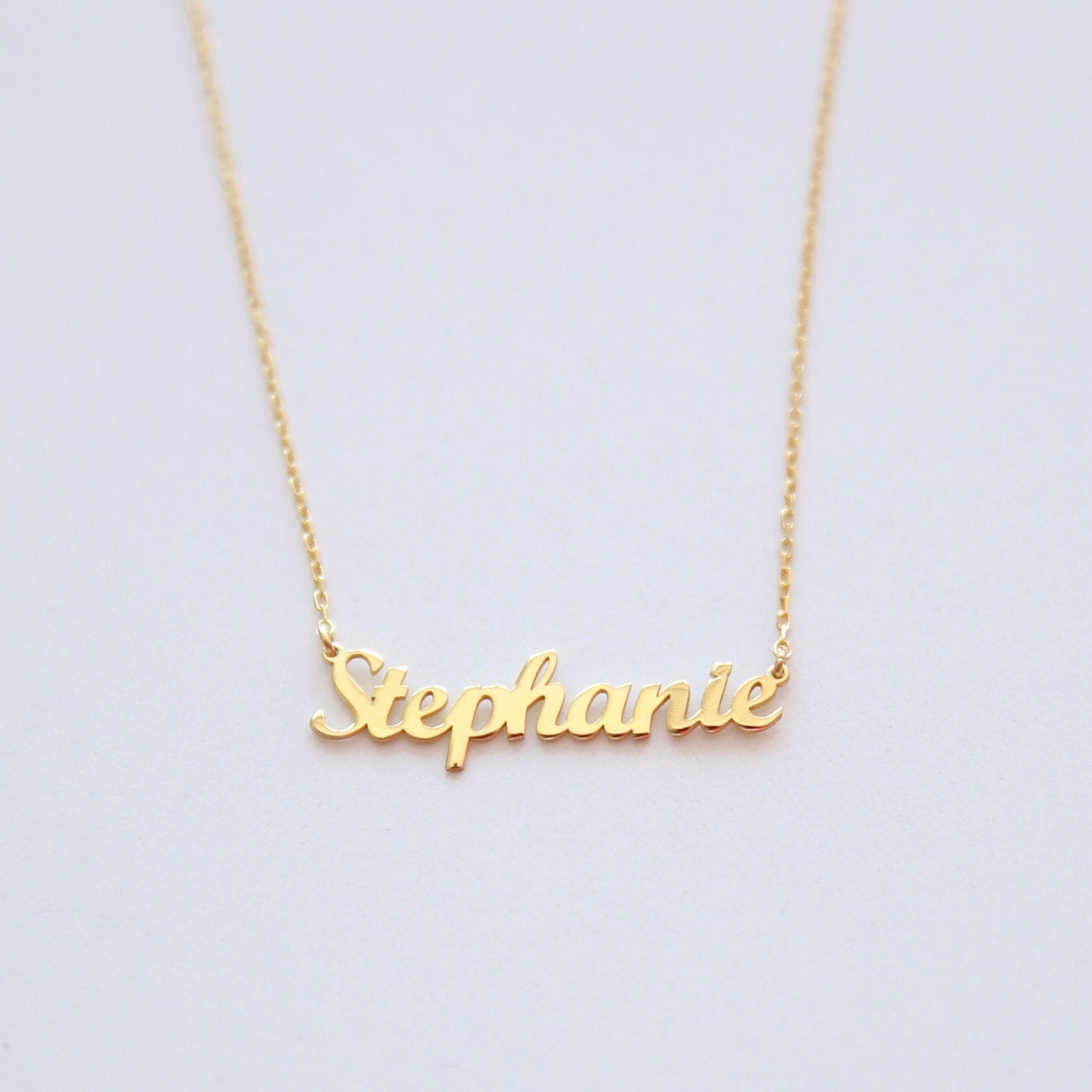 14k Solid Gold Name Necklace,Personalized Necklace,Personalized Gift,Bridesmaid Gift Birthday Gifts-Gift For Her-JX11