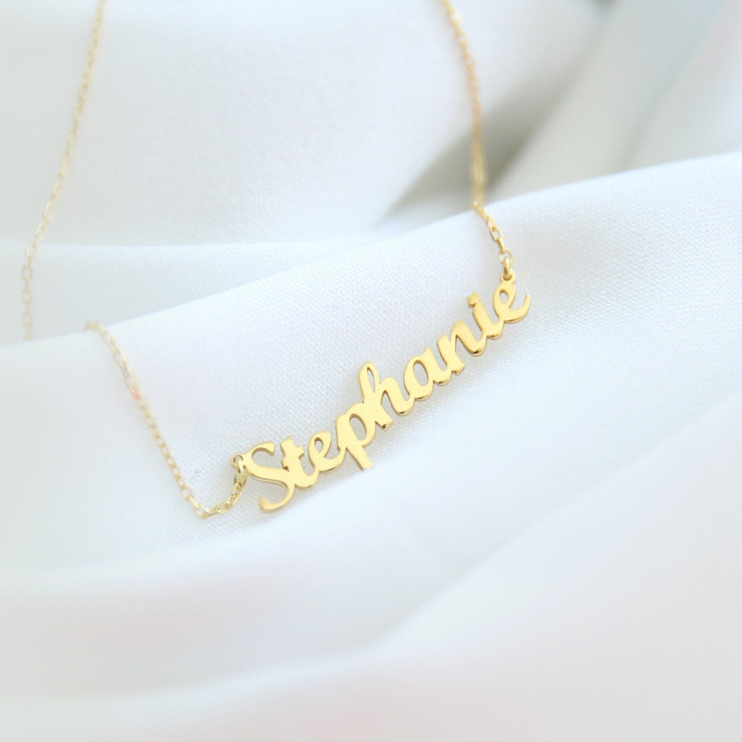 14k Solid Gold Name Necklace,Personalized Necklace,Personalized Gift,Bridesmaid Gift Birthday Gifts-Gift For Her-JX11