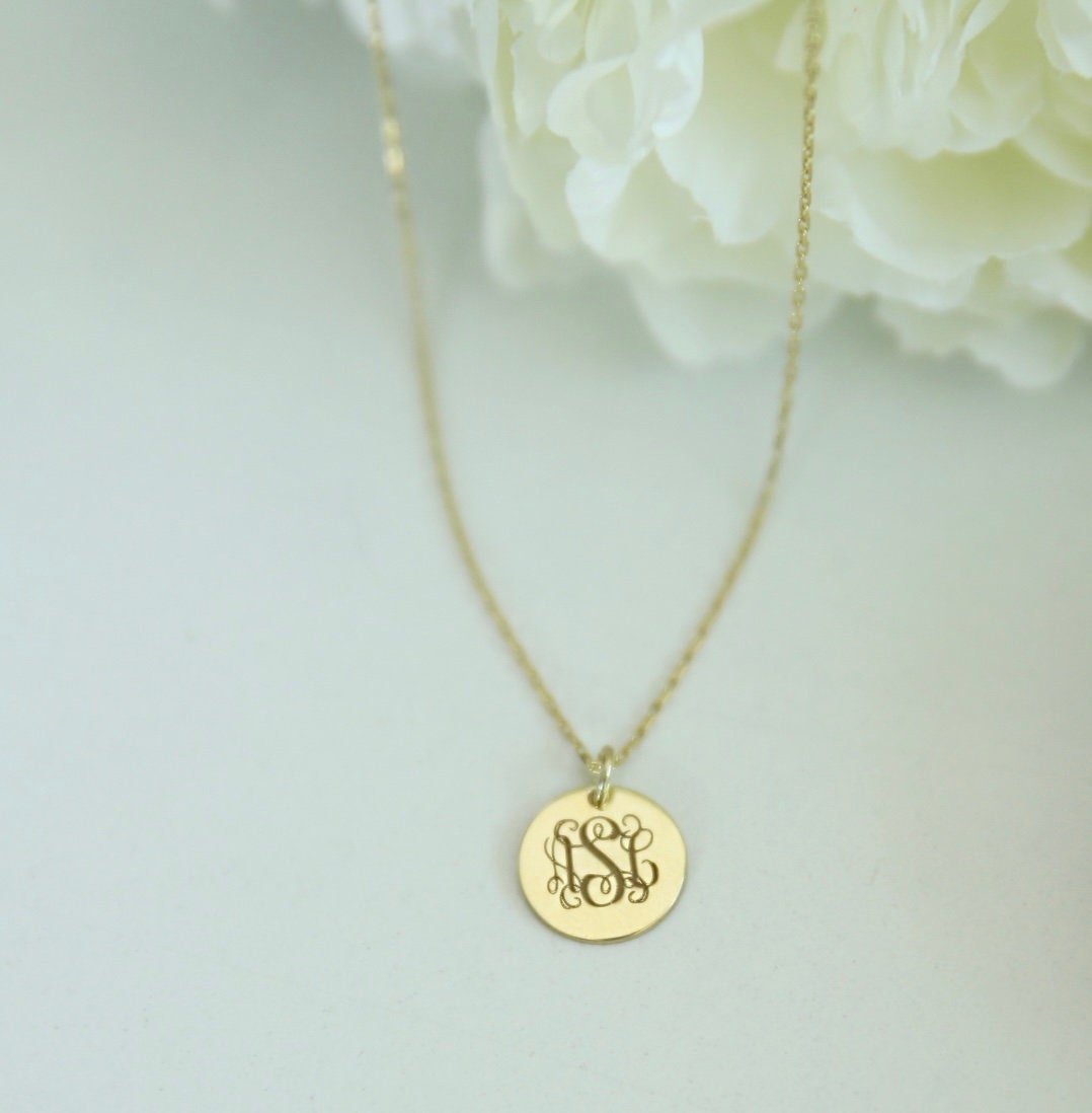 14k Gold Dainty Initial Necklace, Gold Name Necklace, Monogram Necklace Personalized Necklace,JX45