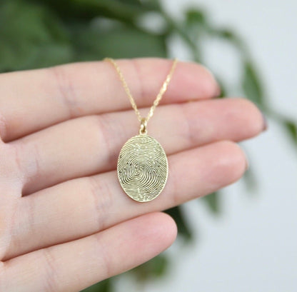 Sterling Silver Fingerprint Necklace,Gift For Her,Personalized Necklace,Fingerprint Jewelry,JX21