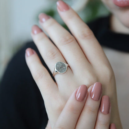 Sterling Silver Fingerprint Ring,Custom Fingerprint Jewelry,Personalized Ring,Memorial Ring,Gift For Her,JX21