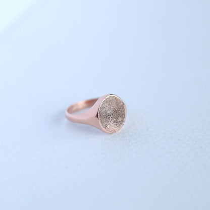 Sterling Silver Fingerprint Ring,Custom Fingerprint Jewelry,Personalized Ring,Memorial Ring,Gift For Her,JX21