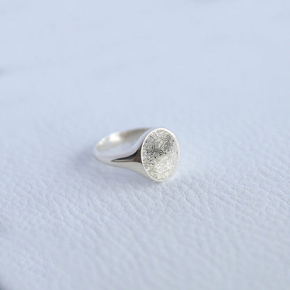 Sterling Silver Fingerprint Ring,Custom Fingerprint Jewelry,Personalized Ring,Memorial Ring,Gift For Her,JX21