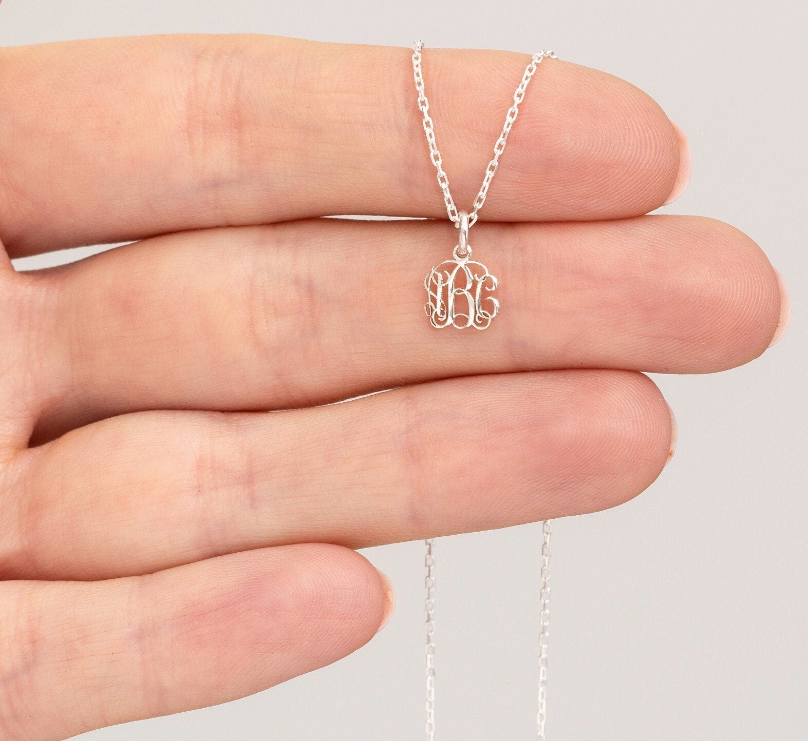 Sterling Silver Monogram Necklace-Tiny İnitial Necklace-Letter Necklace-Personalized Jewelry-Gift For Mom-JX04