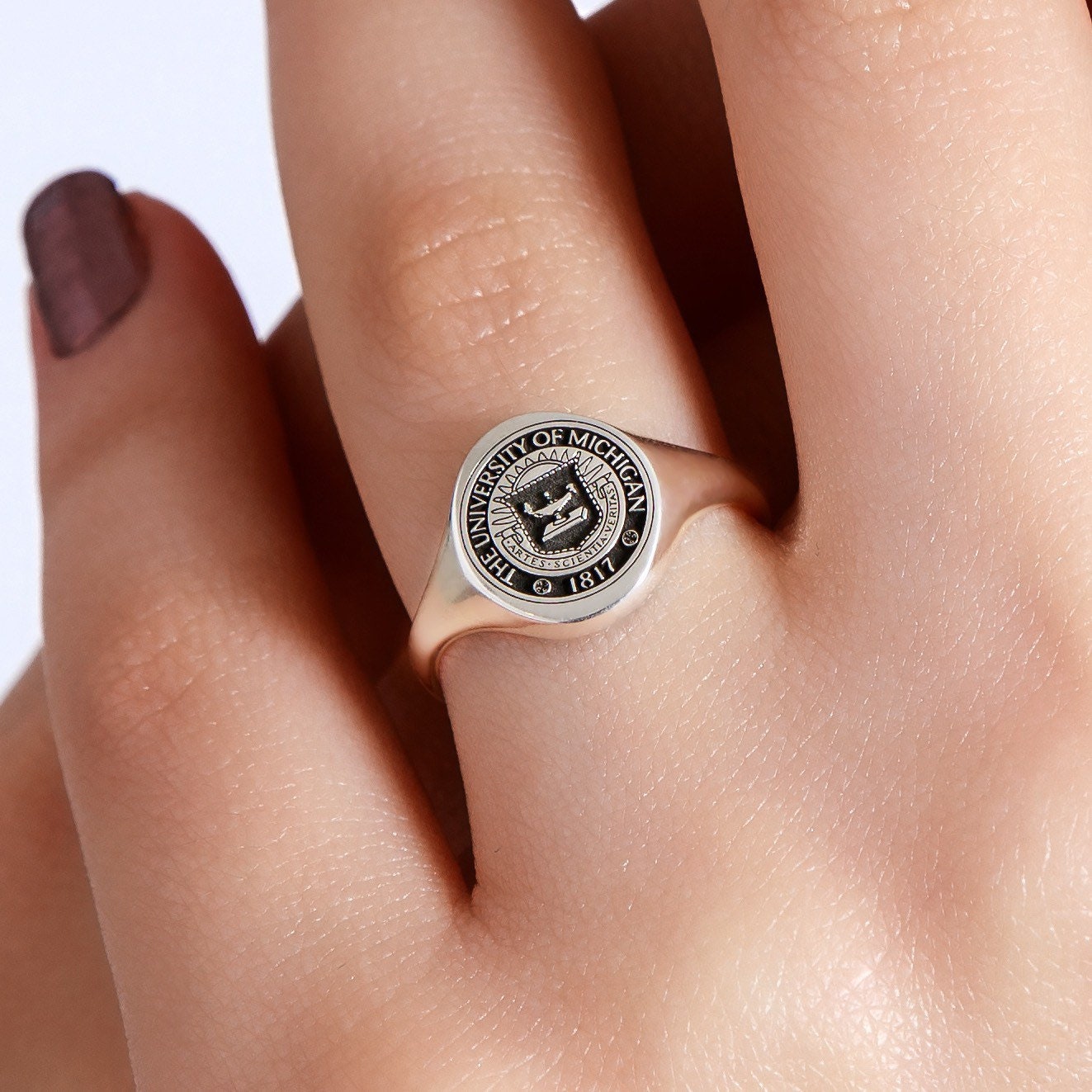 Custom College Class Ring,School Ring,Signet Ring,Graduation Ring,Personalized Ring,High School Class Ring,College Ring-JX21