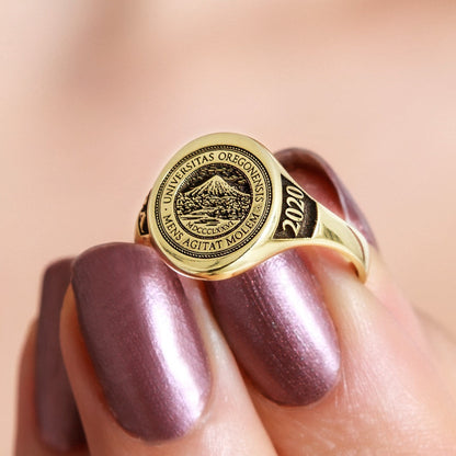 14k Gold College Class Ring,School Ring,Signet Ring,Graduation Ring,Personalized Ring,High School Class Ring,College Ring-JX21