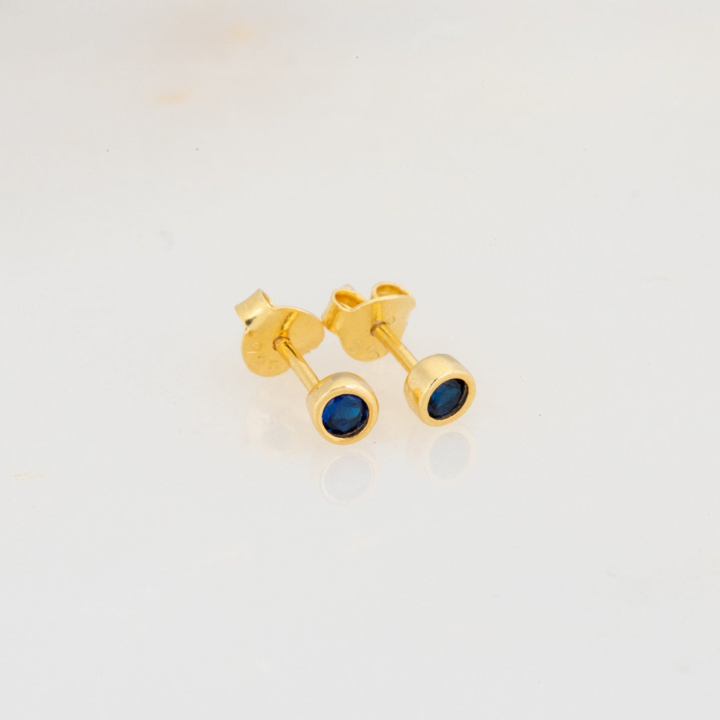 14k Gold Sapphire Stud Earrings,Stud Earrings, Gold Earrings,BirthStone Earrings,September Birthstone,Birthday Gift JX60