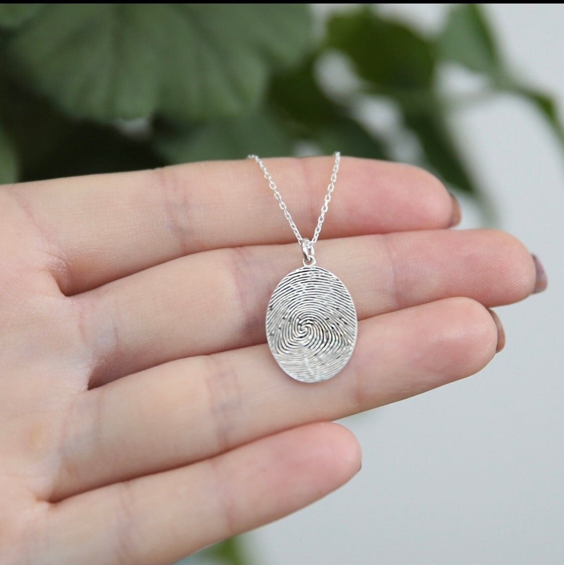 Sterling Silver Fingerprint Necklace,Gift For Her,Personalized Necklace,Fingerprint Jewelry,JX21