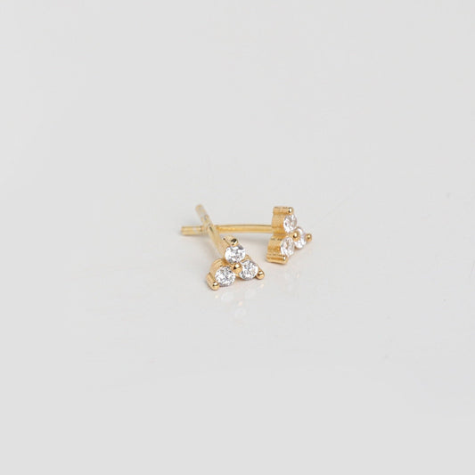 Diamond Trio Stud Earrings,Dainty Diamond Earrings,Everyday Stud Earrings,Cartilage Earrings,JX77