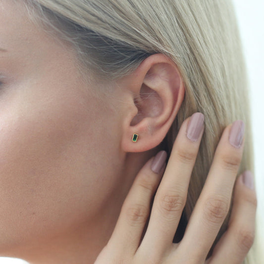 Sapphire Gemstone Stud Earrings,Dainty Blue Earrings,Stud Earrings JX60