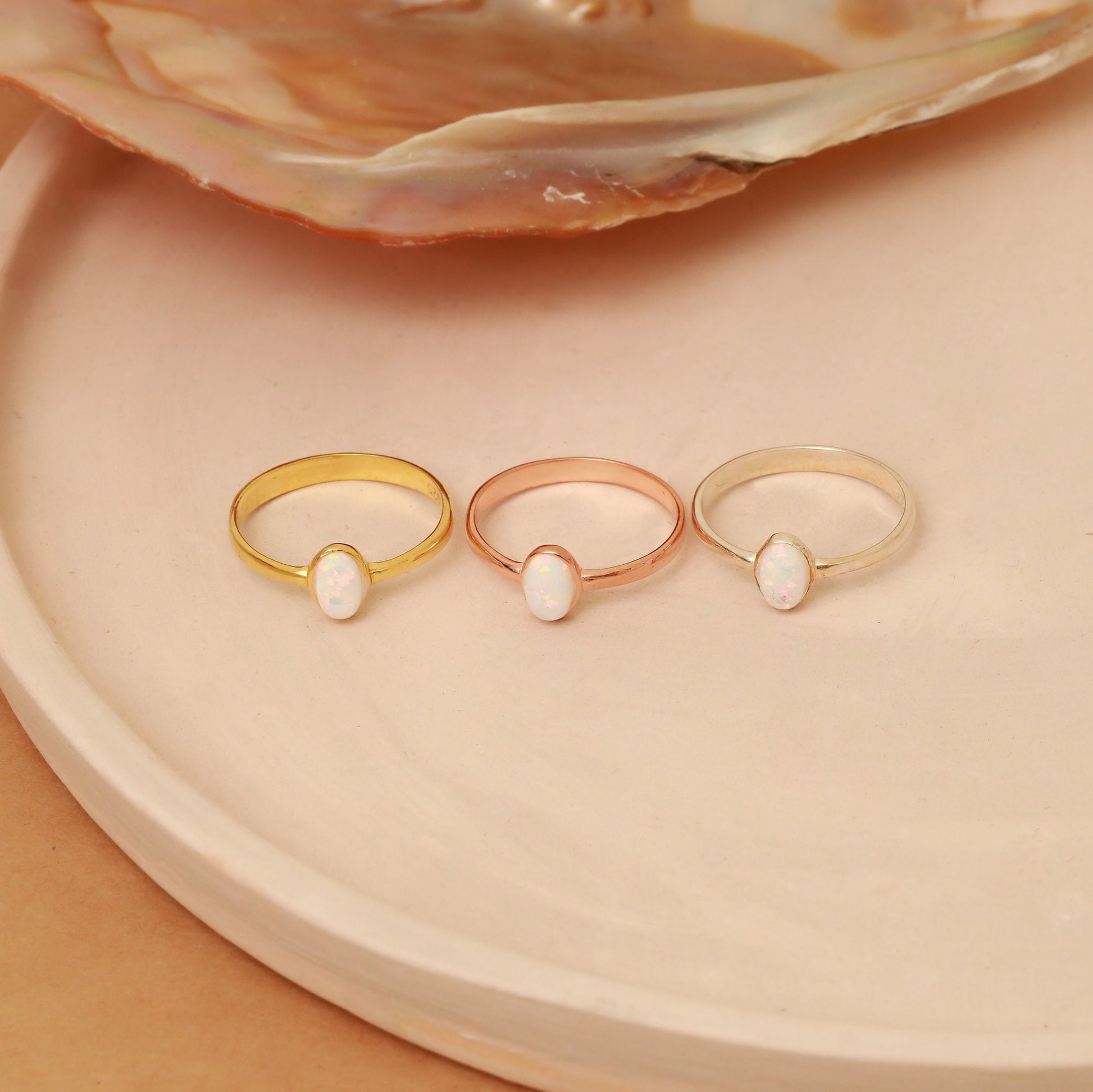 Opal Ring,Gold Ring,Dainty Ring,White Opal Ring, Minimalist Ring,Real Opal ring,JX69