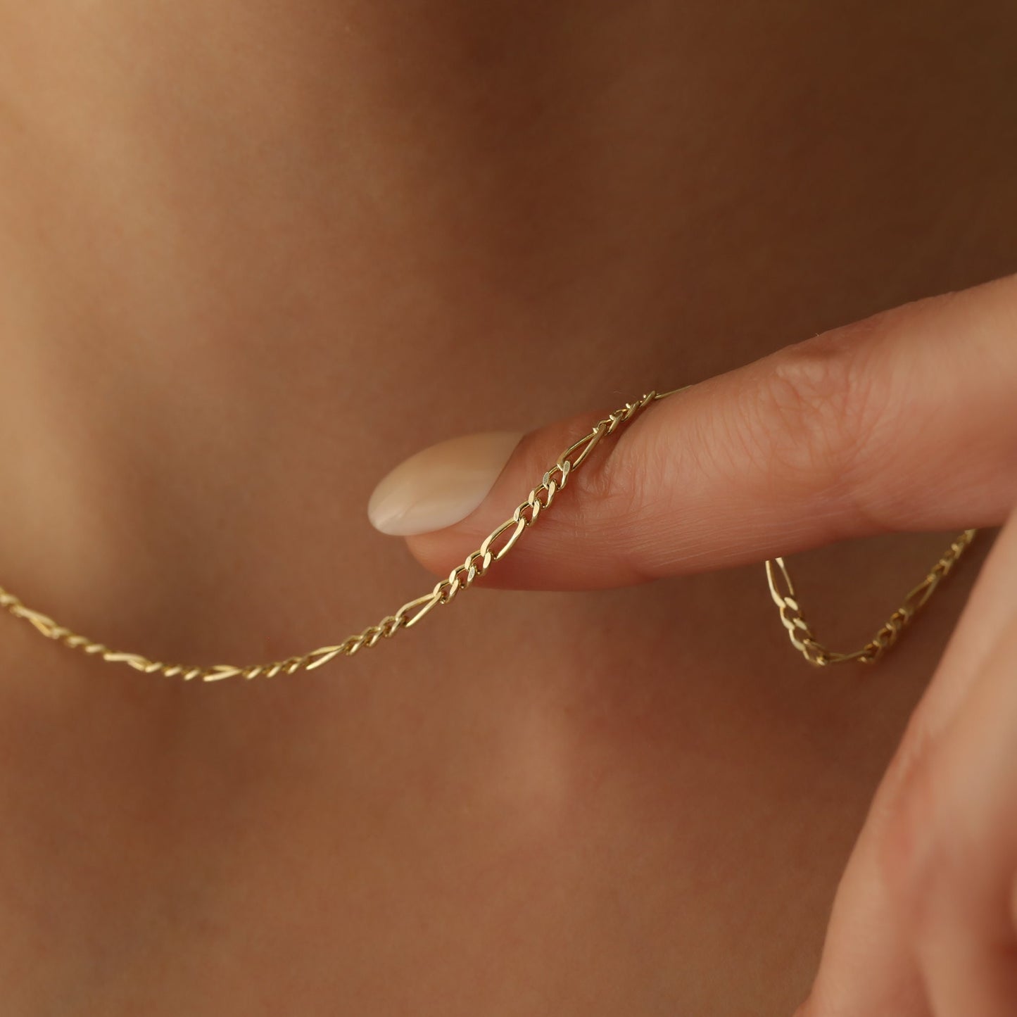 14K Gold Figaro Chain, Link Chain, Dainty Chain Necklace, Gold Filled Chain, 14k Gold Necklace JX116