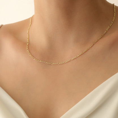 14K Gold Figaro Chain, Link Chain, Dainty Chain Necklace, Gold Filled Chain, 14k Gold Necklace JX116