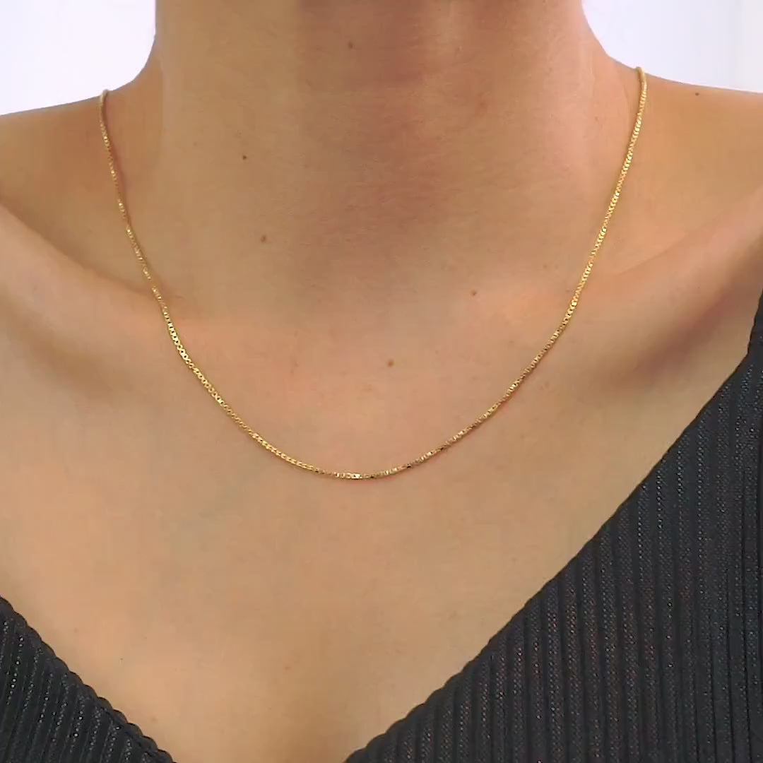 14k Gold Chain Necklace,Gold Filled Chain,Box Chain Necklace,Squared Chain Necklace, Chain Necklace in Gold Filled and Rose Gold,JX106